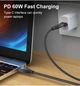 Магнітний кабель Type-C to Type-C PD 60W (20V/3А) + адаптер USB-A FAST CHARGING 3.0 передача даних для ноутбуків планшетів смартфонів довжина 1.0м black - зображення 5