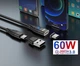 Магнітний кабель Type-C to Type-C PD 60W (20V/3А) + адаптер USB-A FAST CHARGING 3.0 передача даних для ноутбуків планшетів смартфонів довжина 1.0м black - зображення 10