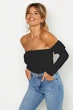 Блуза чорна зі спущеними плечима 3XL Boohoo - изображение 3