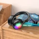 Безпровідні навушники з мікрофоном та RGB підсвіткою HOCO W48 |400mAh, AUX, 46H,TF-карта пам'яті| Бежевий - зображення 5