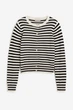 Кардиган женский H&M 270579541_strip L Черный с бежевым (2727000091736) - изображение 3