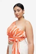 Топ H&M 271175482_orange L Оранжевый/Белый - изображение 4