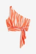 Топ H&M 271175482_orange L Оранжевый/Белый - изображение 6