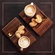 Подставка поднос под кофе и печенье Coffee Teslyar под горячее кофе и печенье из дерева орех (KTC02) - изображение 6