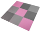 Mata puzzle HMS One Fitness MP10 10 mm 9 elementów Pink-Grey-Black (5907695592061) - obraz 1