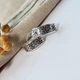 Серебряные серёжки (пара) серьги Вышиванка с Красными камнями черненное серебро 925 5016ч 3.70г - изображение 1