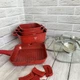 Набір посуду з гранітним покриттям антипригарним 12 предметів Top Kitchen TK-000103, Набір каструль і сковорода червоний - зображення 5