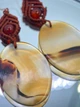 Серьги с агатом 36*25мм Двухцветный 11417 - изображение 4