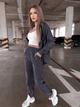 Жіночий прогулянковий велюровий костюм (сорочка+штани) Uaclothes 48-50 Графітовий (like36932-173591371) - зображення 6