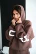 Жіночий теплий костюм з написом (светр+штани) Uaclothes 48-50 Коричневий (like34216-146231371) - изображение 2