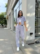 Жіночий прогулянковий костюм із мікро-вельвету Uaclothes 46-48 Сірий (like28720-89231350) - изображение 1