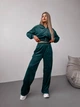 Жіночий велюровий костюм (кофта+штани+топ) Uaclothes 42-44 Зелений (like36632-170581349) - зображення 1
