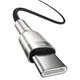 USB кабель Type-C на Type-C BASEUS Cafule Series Metal Data Cable (1m, 100W, 5A, 480Mbps, PD). Black - изображение 3
