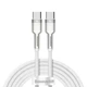 USB кабель Type-C на Type-C BASEUS Cafule Series Metal Data Cable (2m, 100W, 5A, 480Mbps, PD). White - изображение 9