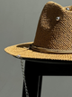 Шляпа Федора женская D.Hats из рафия с цепью серебро с кольцами коричневая - изображение 2