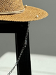 Шляпа Федора женская D.Hats из рафия с цепью серебро с кольцами коричневая - изображение 4