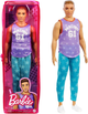 Lalka Barbie Fashionistas Ken T-shirt stylowy bez rękawów malibu brązowe włosy (0887961900408) - obraz 1