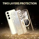 TPU чехол Delight case with MagSafe с защитными линзами на камеру для Samsung Galaxy S24 Золотой / Gold Без бренда - изображение 2