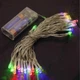 Светодиодная гирлянда нить на батарейках, 3м, 30LED, статический + динамический режимы, Мультиколор - изображение 1