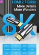 Кабель VENTION HDMI v2.1 в тканевой оплетке с цинковыми коннекторами 1.5м Black (AALBG) - изображение 2
