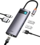 Концентратор хаб USB C 6-в-1 док-станция Baseus с 4K HDMI3 порта USB 3.0 Grey (CAHUB-CW0G) - изображение 1