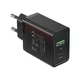 Сетевое зарядное устройство Vention с 2 портами USB A + USB C 18 Вт + 20 Вт PD Black (FBBBO-EU) - изображение 1