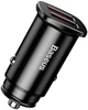 Автомобильное зарядное устройство BASEUS Square Metal A+A 30W Dual QC3.0 Quick Car Charger Black (CCALL-DS01) - изображение 1