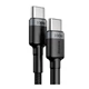 Кабель Baseus Cafule USB Type-C to USB Type-C Power Supply 2.0 100 Вт 20 В 5A 2 м Black/Grey (CATKLF-BLG1) - изображение 1