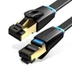 Интернет кабель Vention Flat Cat8 FTP Ethernet сетевой шнур патч-корд 40 Гбит/с 1м Black (IKCBF) - изображение 1