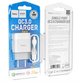 Мережевий зарядний пристрій Hoco Glorious single port QC3.0 charger + кабель Type-C 1 м White (C72Q) - зображення 3