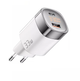 Зарядное устройство Essager сетевое 33W GaN III PD USB-C+USB-A с дисплеем White (JT-P18) - изображение 1