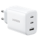 Сетевое зарядное устройство Ugreen 2x USB Type C 1х USB Type А 65W Power Delivery White (CD275) - изображение 1