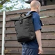 Городской рюкзак RollTop черный тканевой с отделением для ноутбука на 20-25 литров РоллТоп Proof для путешествий. - изображение 12