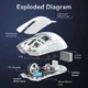 Геймерська акумуляторна, бездротова (Bluetooth + 2,4G), миша Attack Shark X11, PixArt PAW3311, 22000DPI White/БІЛА (X11-3311W) - изображение 13