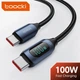 Кабель Type-c - Type-c 100W 1М Toocki Display PD3.0 QC4.0 FCP AFC Чорний - зображення 1