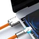 Зарядный кабель Lightning для iPhone, длина 2 метра, кабель быстрой зарядки, оранжевый - изображение 3