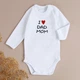 Дитячий боді з надписом I love Dad and Mom 74 см білий BD19-LoveDadMom-24 Ladan - зображення 1