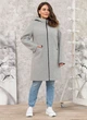 Демісезонне пальто з капюшоном Lady Prestige Л602 52 світло сіре - изображение 1