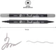 Набор двусторонних маркеров акварельных Santi Brush Marker SWB-30 6 шт Серых (391086) - изображение 3
