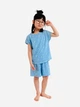 Детский летний комплект (футболка + шорты) для девочки Uniqlo 271707396 134 см Голубой (1159811406) - изображение 5