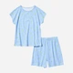 Детский летний комплект (футболка + шорты) для девочки Uniqlo 271707396 134 см Голубой (1159811406) - изображение 6