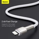 USB кабель Lightning для iPhone iPad Baseus Cafule Metal Series Data Cable (1m, 2.4A, 480Mbps). White - изображение 5