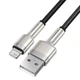 USB кабель Lightning для iPhone iPad Baseus Cafule Metal Series Data Cable (0,25m, 2.4A, 480Mbps). Black - изображение 3