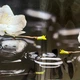 Вініловий кухонний фартух Білі квіти на каменях 2 (наклейка для кухні ПВХ плівка скіналі) Чорний 600*3000 мм - зображення 8
