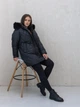 Зимовий жіночий пуховик великого розміру UF-fashion ЛР-172-песець 54 чорний - зображення 1