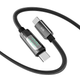 Кабель для зарядки та обміну даними USB YOKI YK-DI88 DISPLAY Series Type-C to Type-C 100W (5A/20V) 2m Black - зображення 4