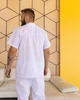 Мужской медицинский костюм Титан коттон белый короткий рукав размер 48 (920645) - изображение 3