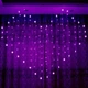 Светодиодная гирлянда штора Сердце LED, 1,8x1,5м, 16 нитей, 220В, 8 режимов, Фиолетовый - изображение 3
