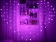 Светодиодная гирлянда штора Сердце LED, 1,8x1,5м, 16 нитей, 220В, 8 режимов, Фиолетовый - изображение 6