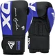 Боксерські рукавиці RDX F4 Boxing Sparring Gloves Hook&Loop BLUE/BLACK 10 унцій (капа у комплекті) - зображення 2